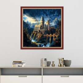 Dooxvey Cross Stitch Kits for Adults Beginners,Full Range of Cross-Stitch Stamped Kits Needlepoint Kits for Beginners Embroidery Kits 11CT Cross Stitch Patterns-Magic Castle 18x18 inch