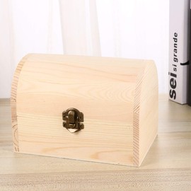 ARTIBETTER Unfinished Wooden Box Wooden Treasure Box Decorative Wooden Jewelry Box with Locking Clasp for Crafts Jewelry Storage