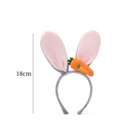 YINKE Halloween Bunny Ears Headband Rabbit Ears Headband with Carrots Pink Cosplay Costume Party