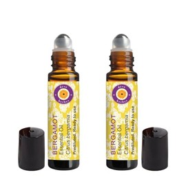 Deve Herbes Pure Bergamot Essential Oil (Citrus bergamia) Pre Diluted Ready to Use Roll-on Blend for Aromatherapy (Pack of Two) 10ml X 2 (0.66 oz)