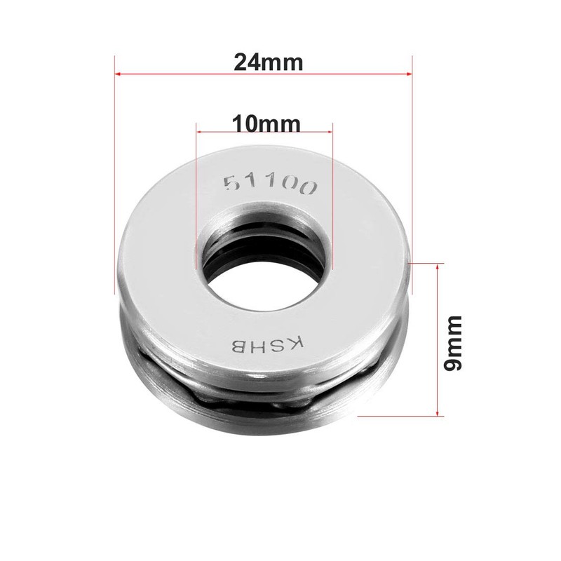 sourcing map 3Pcs 51100 Axial Ball Bearings 10mm x 24mm