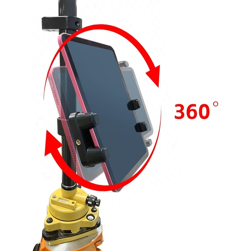 eBasics Universal Clamp-On Tablet Holder Phone Mount for Surveying Pole