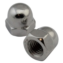 D2D Pack of 10 Hexagonal Cap Nuts High Shape Size M10 DIN 1587 Stainless Steel A2 V2A Decorative Nuts