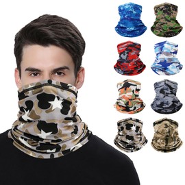 Mayoii 8 Pcs Neck Gaiter for Women Men Multifunction Breathable Headwear Snoods bandanas Neck Scarf for Sun Protection Running Cycling (8, Multicolor)