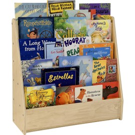 Contender Book Display for Daycare, Classroom, Preschool, Kids Single-Side Bookcase Stand, 5 Shelf Book Display with Rear Storage, 30-inch Width, Ready-to-Assemble, Made in USA