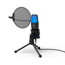 uRage Stream 410 HD Microphone for Streaming, Gaming, Podcast, Music Recording, Includes Pop Protection & Tripod, USB, Black