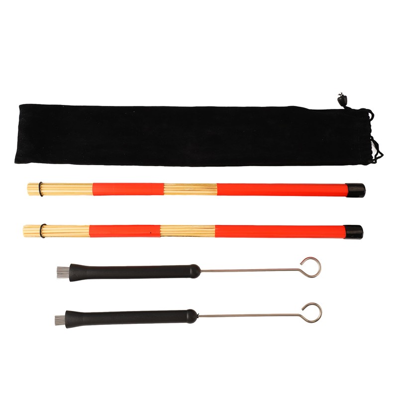Drum Brush Bamboo Stick Set Soft Handle Easy to Play