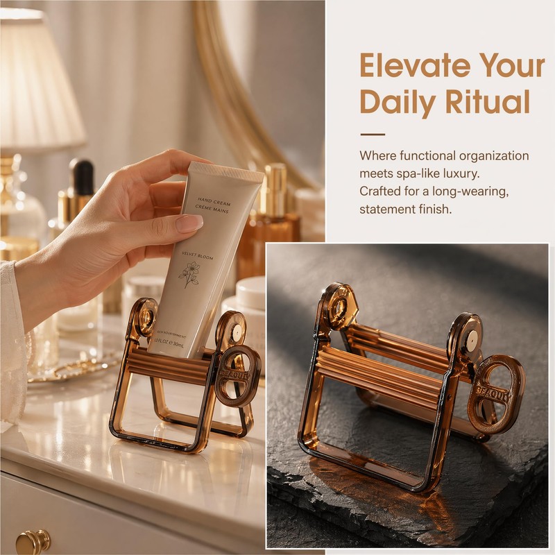 Aesthetic Toothpaste Squeezer Roller - Premium PET Translucent Tube Dispenser