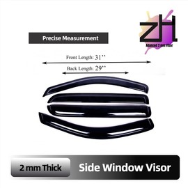 Fits for Ford F-150 Super Crew 2004 2005 2006 2007 2008 & Lincoln Mark LT Crew Cab 2006 2007 2008; Sun Rain Deflector, Front & Rear Window Vent Visors, Tape-On Outside-Mount,4-Pcs Guard Kit, 2mm-Thick
