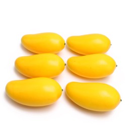 caiyjhao 6PCS Yellow Simulation Mango, Simulation Fruit Fake Mango Simulation Mango Used for Home Kitchen Decoration, All Kinds of Summer Party Birthday Party Fruit Bowl Photography Props.