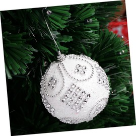 Ciieeo Hanging Ornament Christmas Tree Hanging Baubles Christmas Ball Ornaments Christmas Spheres Crystal Decor Christmas Ornaments Xmas Tree Ball Christmas Decor Pendant 16g Luxury White