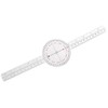 Kodbww 12 Inch Goniometer Transparent Orthopedic Ruler Plastic Goniometer 360