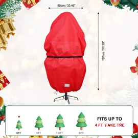 Christmas Tree Storage Bag，Xmas Tree Bag with Durable Drawstring & Zippers,Christmas Tree Transport Case for up to 4FT Christmas Trees