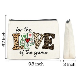 Makeup Bag Funny Mahjong Enthusiast Gifts for Women, Unique Gift Idea for Mahjong Players Christmas Birthday Gifts for Friends Besties Mahjong Game Cosmetic Bag Travel Toiletry Pouch for Purse