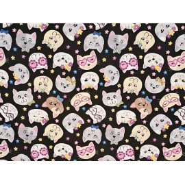 Freckle + Lollie - Glamours Kitty Quilting And Crafting Fabric With Cats
