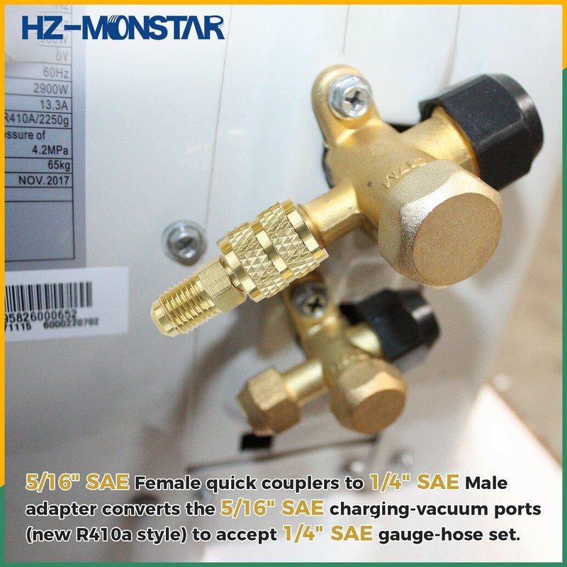 HZ-MONSTAR R410A R134A Adapters Mini Split Adapter Fitting Kit 5/16"