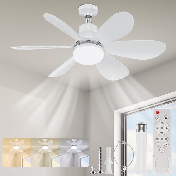 Nuueo Socket Fan Light, E27 Socket Ceiling Fan Upgraded Motor,
