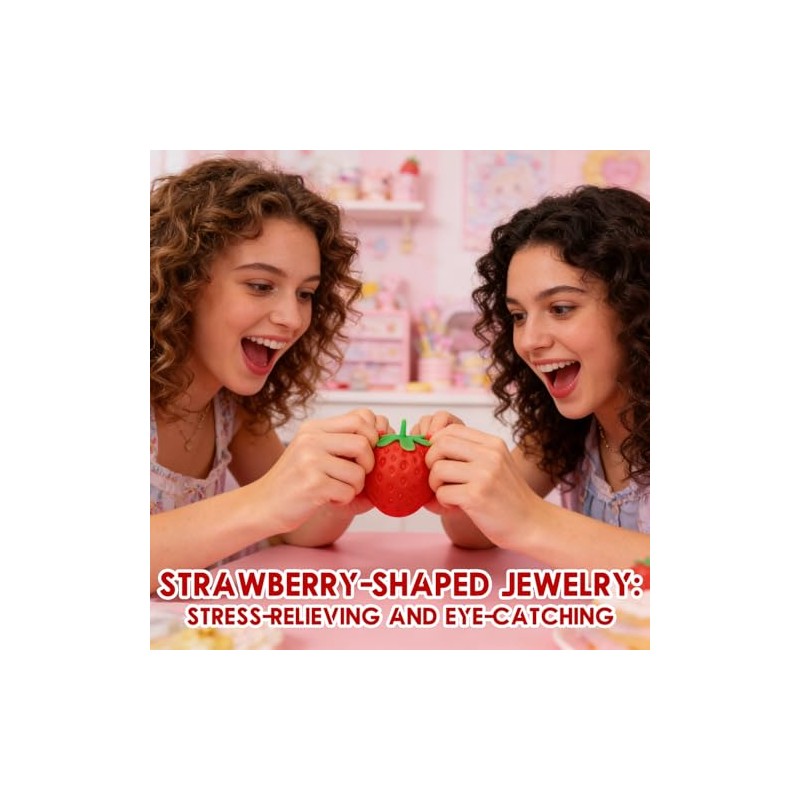 2PCS Squeezable Toy Fruit Ball Realistic Strawberry Model, Squeezable Toy