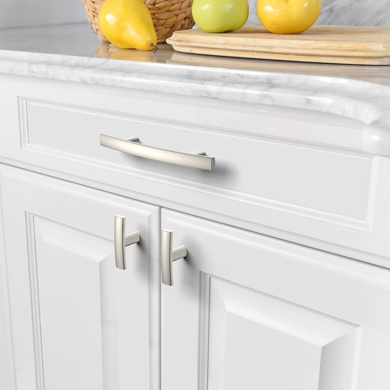 Amerdeco 10 Pack Brushed Satin Nickel Cabinet Knobs Single Hole