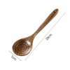 Natural Wooden Skimmer Spoon Long Handle Wood Slotted Spoon Soup