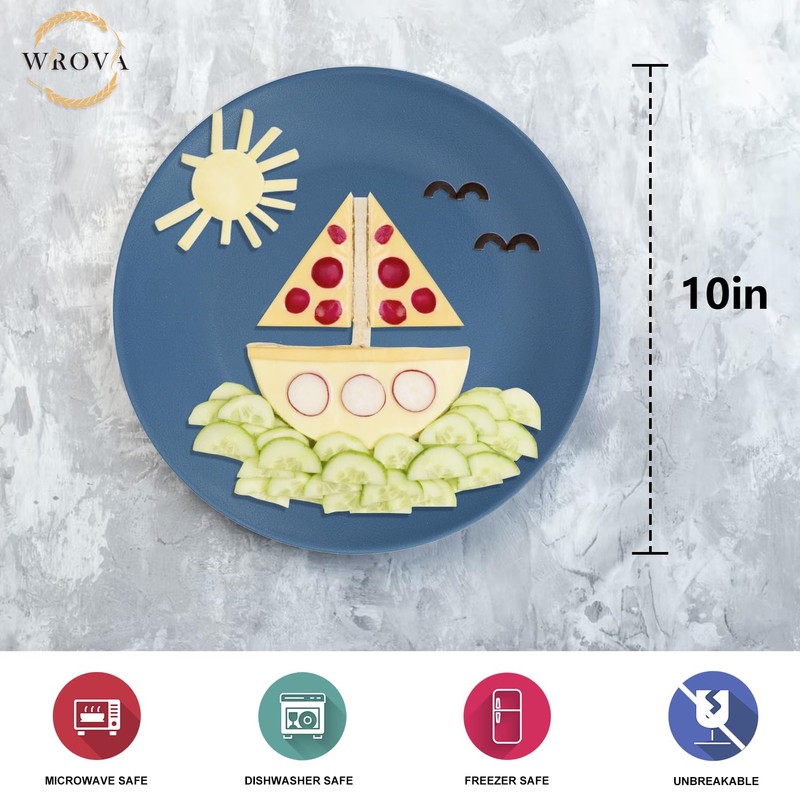 Wrova Wheat Straw Dinner Plates 10 Inch Unbreakable Set of