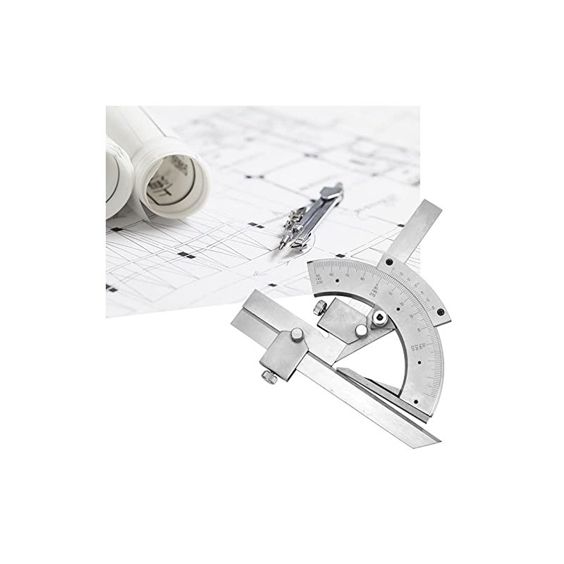Universal Carbon Steel Vernier Bevel Protractor 0-320°, Precision Angle Measuring