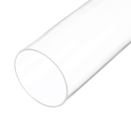 Rebower 12" Clear Plastic Rigid Pipe 66mm ID x 70mm OD (2.6" ID x 2 3/4" OD) Acrylic Round Polycarbonate Tubing, [for Plumbing, Hydraulics, Aquarium]