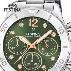 Festina Boyfriend Collection Women's Watch F20603/5, silver-green, Classic