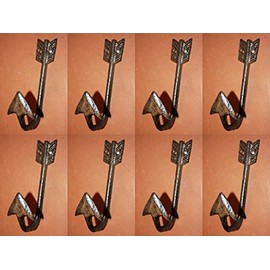 Archery Theme Bath Decor, Arrowhead Towel Hooks, 6 inches, Set of 8
