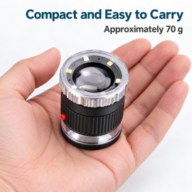 30X Pocket Magnifier – LED & UV Loupe with Adjustable Focus and Scale for Jewelry & Coins
