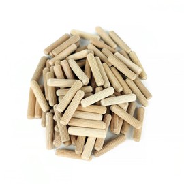 60Pcs Wooden Dowel Pins Fluted Wood Dowel Pins Made of Hardwood | Easier Insertion Straight Grooved Pins for Furniture Door and Art Projects Fluted, Craft, DIY, Carpentry | Based in USA (8mm, 5/16")