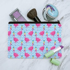 Party Flamingos Pineapples Makeup Cosmetic Bag Organizer Pouch