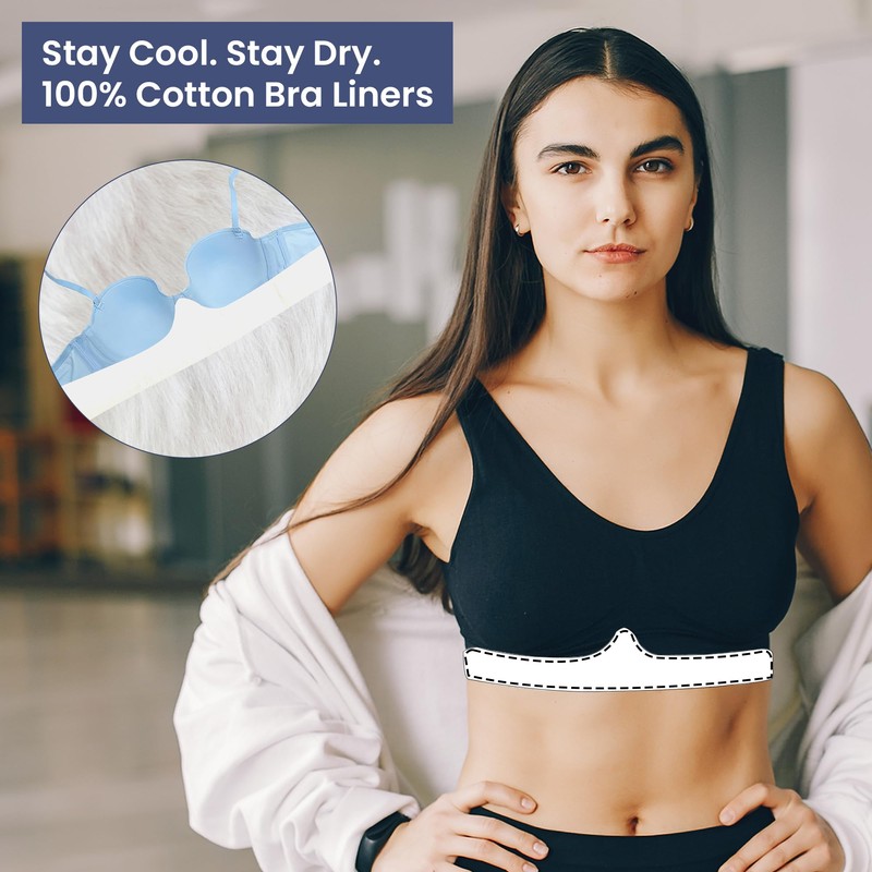 Gadget Planet Cotton Under Bra Liners (WHITE)- Cool Support, Comfort,