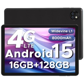 DOOGEE T10W Android 15 Tablet 10 Inch 16GB RAM + 128GB ROM (2TB TF) 2025 Latest Tablet with SIM Card Slot, 8000mAh Gaming Tablets Android 4G LTE/5G WiFi, Dual Camera, BT5.0/ OTG/Widevine L1/ Face ID