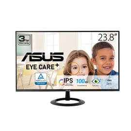 ASUS 27” (27-inch viewable) Eye Care Monitor (VZ27EHF) - Full HD (1920 x 1080), IPS, 100Hz, 1ms, Frameless, Adaptive-Sync, HDMI, Low Blue Light, Flicker Free, Ultra-Slim Profile, 3 Year Warranty