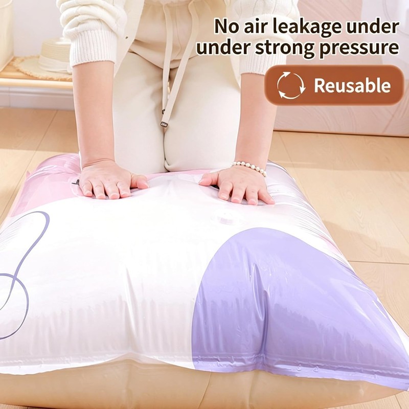 No‑pump Vacuum Storage Bags – Press & Seal, Reusable Space