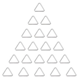 DELORIGIN 20Pcs Silver Triangle Seamless Welding Metal Triangle Rings Solid Welded Linking Loop Ring Buckle Belt Fastener Connectors for Tent Hammock DIY Leather Purse Bags Handbag Strap 24x27mm