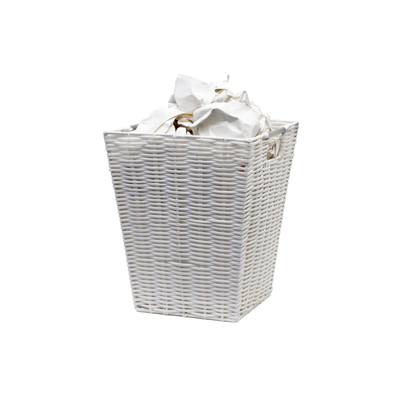 ARPAN Set of 2 White Square Waste Paper Bin White