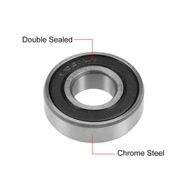 sourcing map 6001-2RS Deep Groove Ball Bearing 12x28x8mm Double Sealed Chrome Steel Bearings 4-Pack