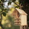 Owl Nesting Box for Outdoors - Weatherproof Handmade Wooden Bird