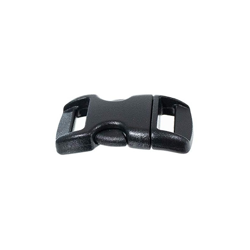 3/8 Inch Black Plastic Buckles - Curved Contoured Quick Side