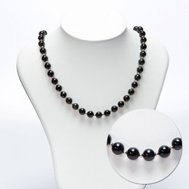 Natural Black Jade Gemstone Couple Necklace 9mm 10mm Black Jade Couple Necklace 10mm / For Men