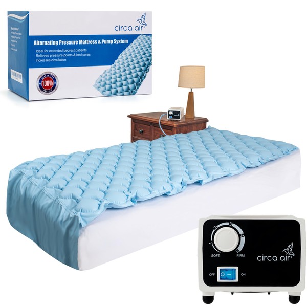 Circa Air Alternating Pressure Mattress for Bed Sores and Ulcers Relief - Inflatable Air Pressure Pad with Pump, Medical Grade Mattresses for Hospital Beds at Home - Elderly Assistance Products