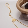 Dainty CZ Moon Sun Star Hand Chain Ring Bracelet for