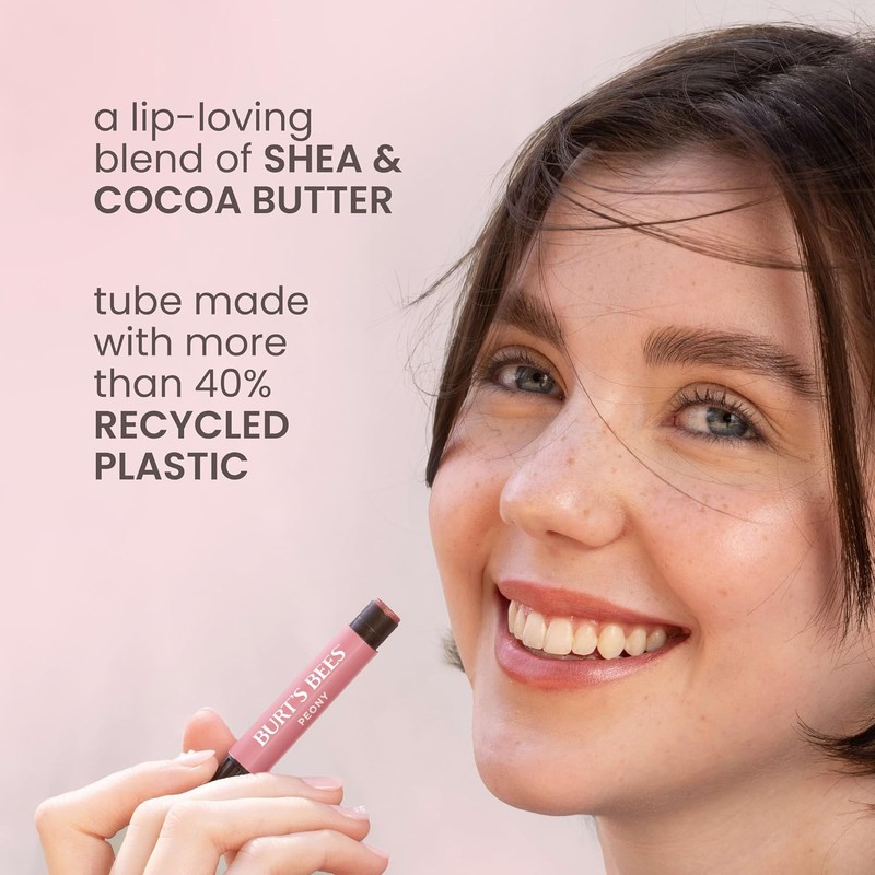 Burt's Bees Lip Shimmer for Women, Rhubarb, 0.09 Ounce