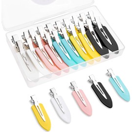 20pcs No Bend Hair Clips, No Crease Curl Pin Clips Creaseless Hair Clips with Storage Box for Girls Women Make Up Hair Styling (Pink, White, Black, Yellow, Green)