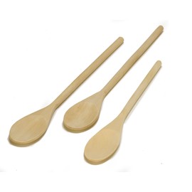 IMUSA USA IMU-71109 Wood Spoon Set 3-Piece, Tan