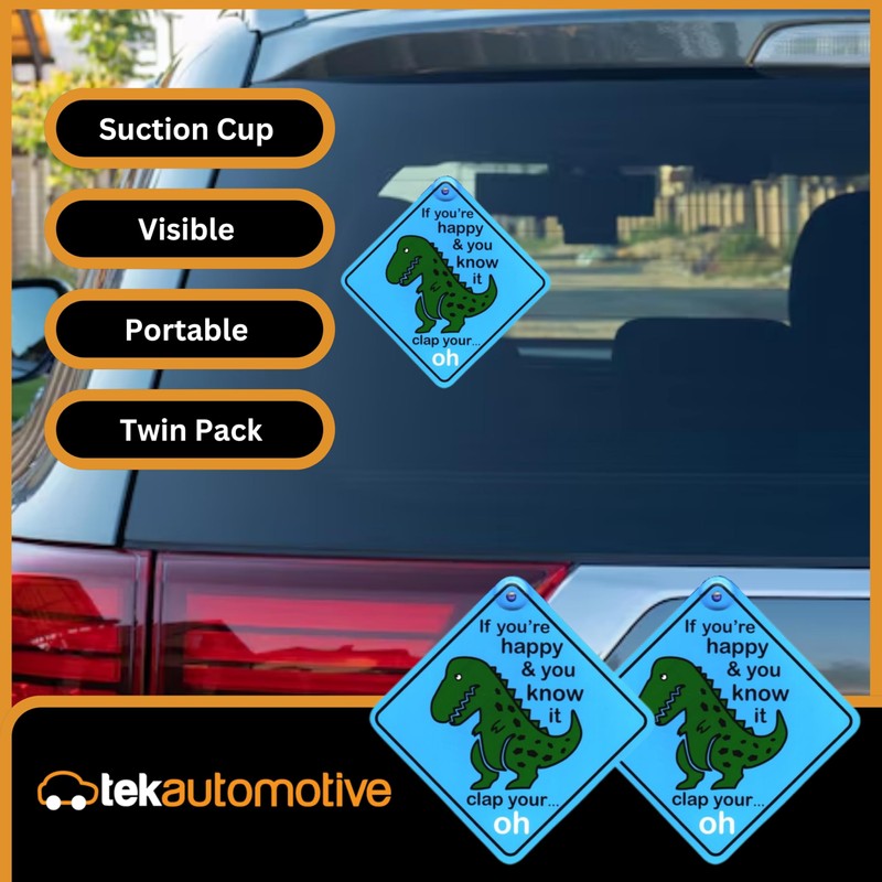 Tek Automotive T-Rex Dinosaur Funny Car Sign – Twin Pack,
