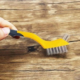 The ORIGINAL Mini Wire Brush Scrapers (Brass, Stainless Steel & Nylon Bristles) for Multi-Purpose Uses with Custom Ridged Soft Grips for Complete Control