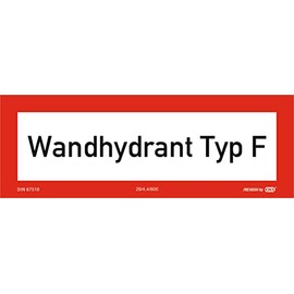 Sticker Wall Hydrant Type F Fire Protection Sign Film According to DIN EN ISO 7010 | 210 x 74 mm